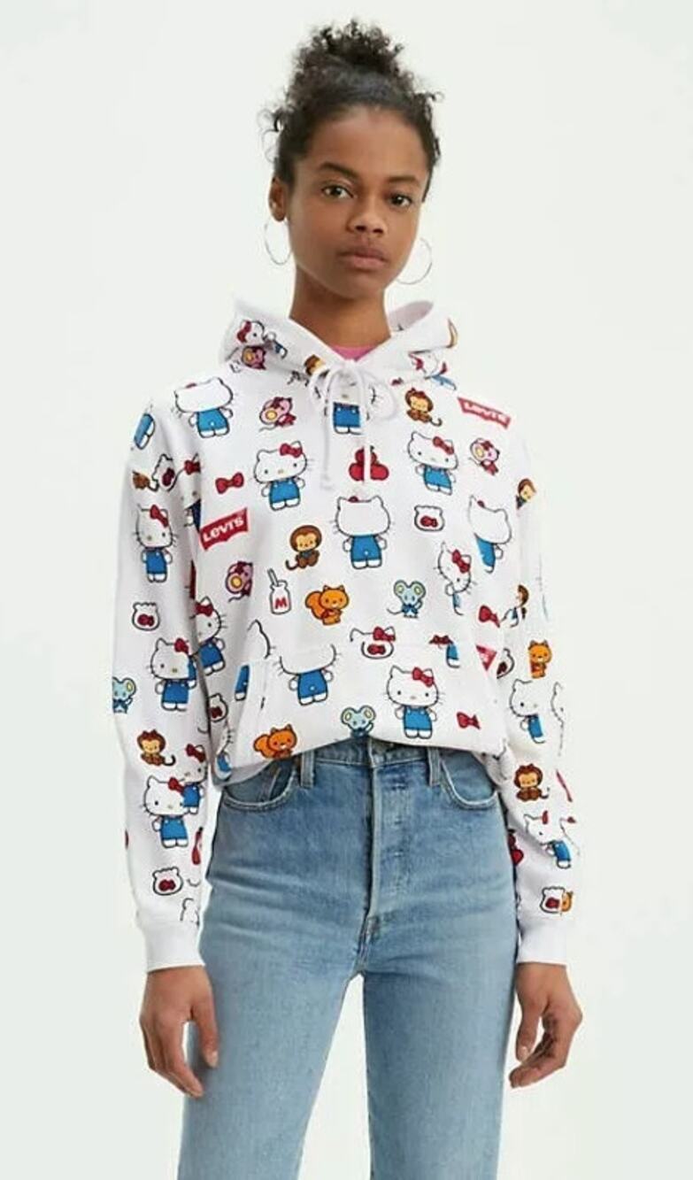 Levis Hello Kitty White Sweatshirt Hoodie Size XS